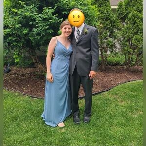 Blue Chiffon Bridesmaid Dress